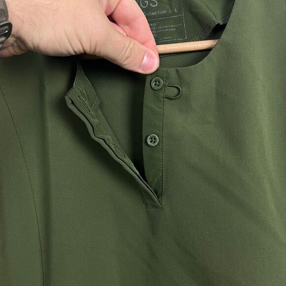 FIGS Women’s L Dark Olive Bristol Slim Henley Scrub Top Modern Medical Work RN - Picture 6 of 12